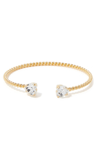 Valentina Heart Bracelet, 18k Gold-Plated Brass & Crystals
